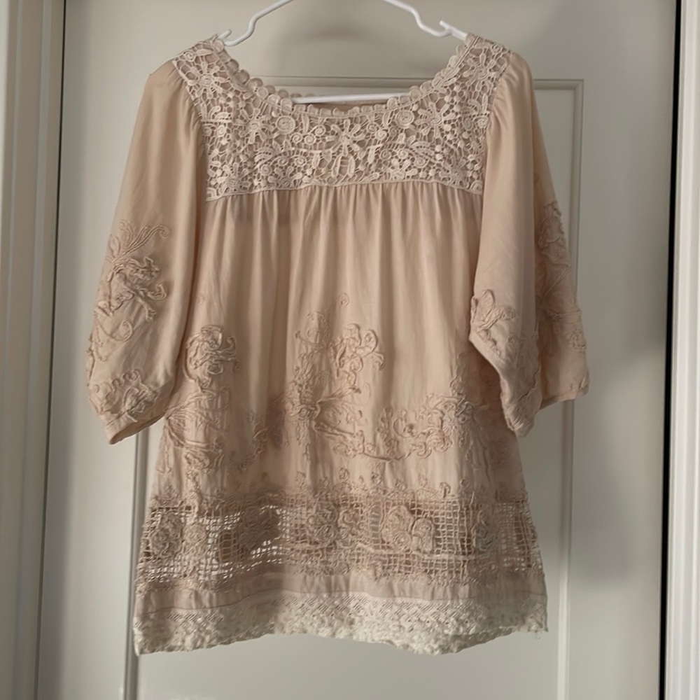 Sundance Lace Ophelia Blouse Antique Ivory, S